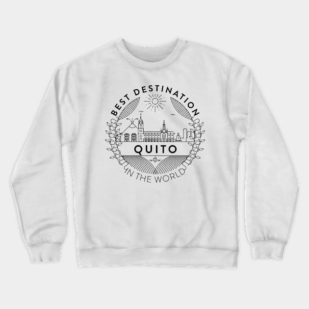 Quito Minimal Badge Design Crewneck Sweatshirt by kursatunsal